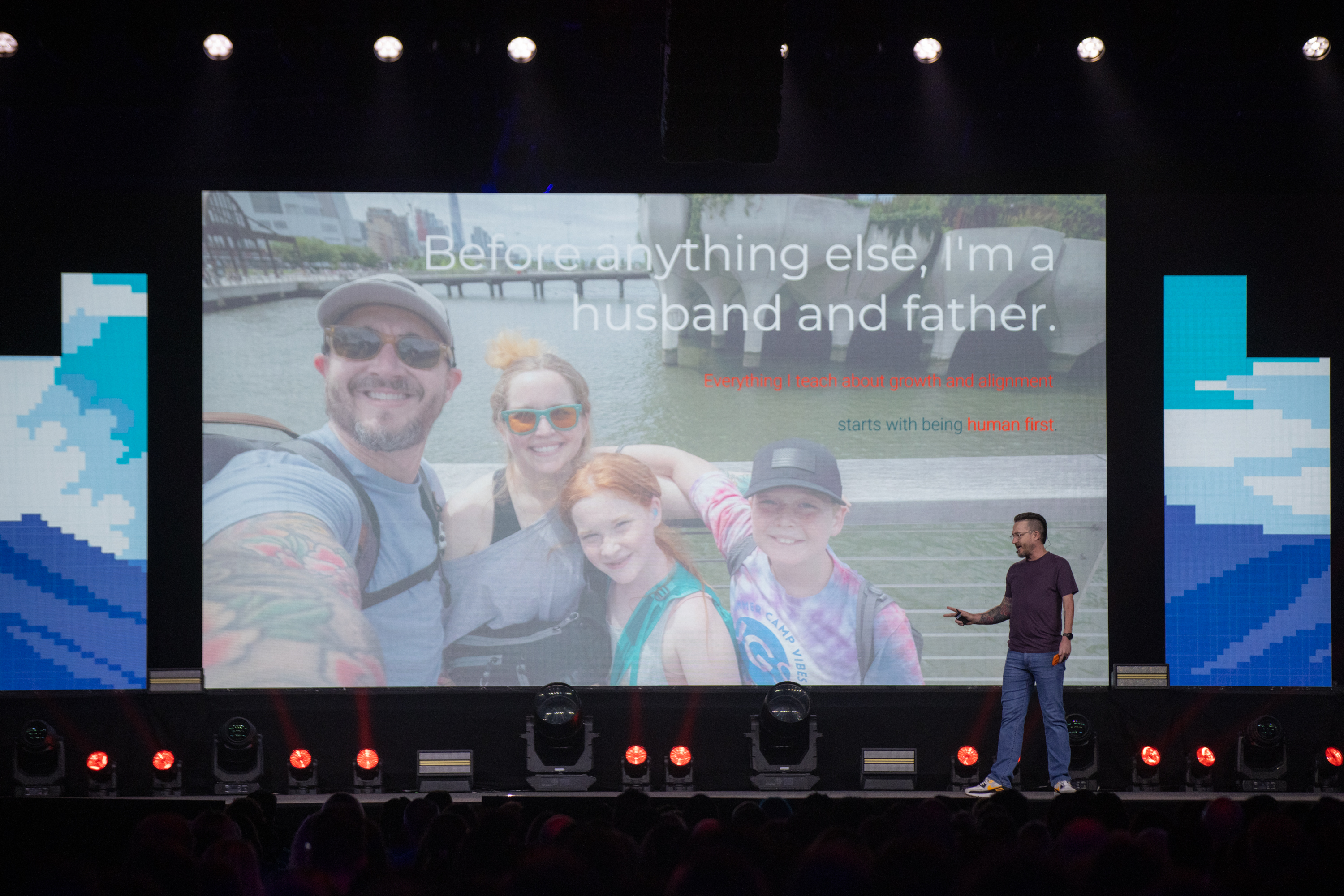 Brian Bogert speaking on stage